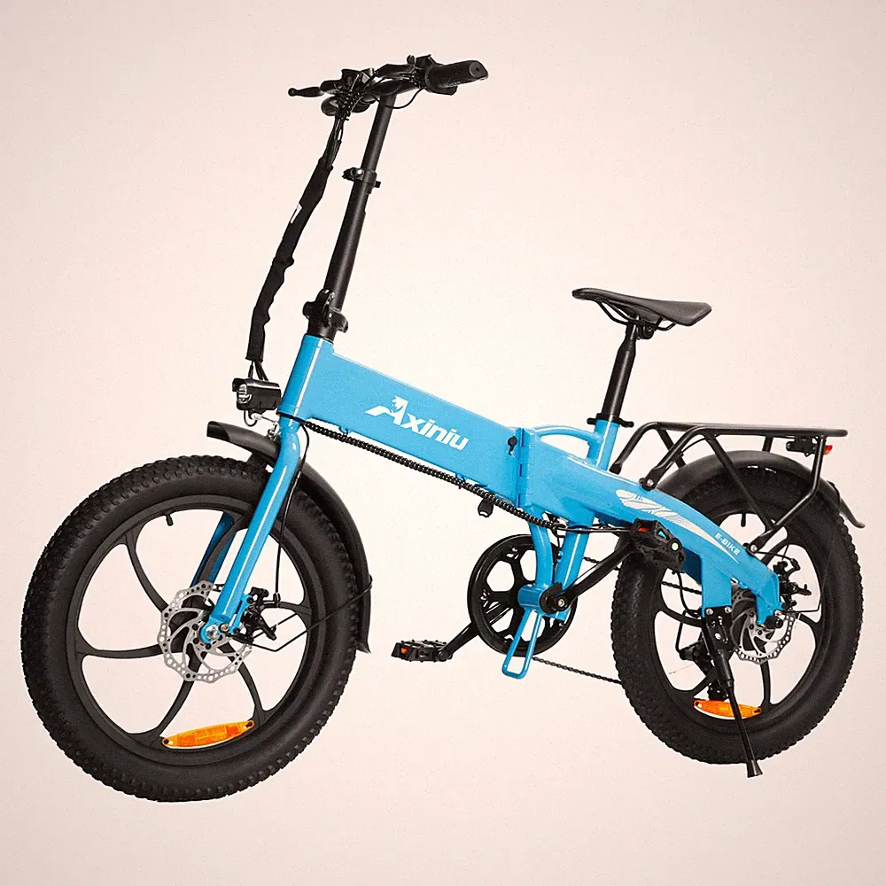 AXINIU E-bikes Bike for Adults 20" Bicycle Electric 750W Foldable Blue Kids Gift