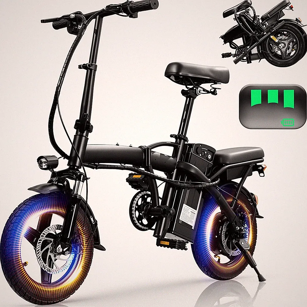 Electric Bike Adult 24MPH 560W 48V Commuter E Bicycle Foldable EBike 48V 10.4AH