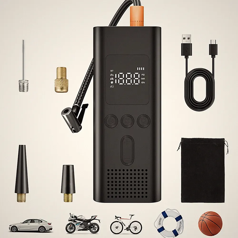 Portable Electric Bike Air Pump Mini Tire Inflator MTB Road Bicycle USB Black
