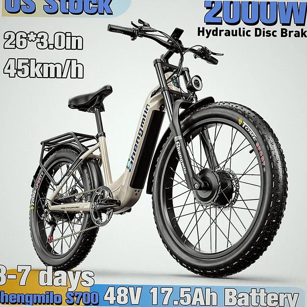 Shengmilo S700 26" Electric Bike Dual Motor 48V 17.5Ah Mountain E-Bike Oil brake